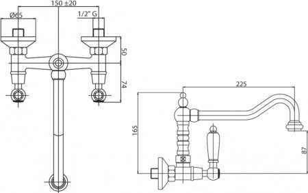 Смеситель для кухонной мойки Cezares First LLP 03/24 Bi 