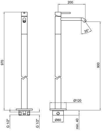 Смеситель для раковины Webert Elio EL832101345, никель 