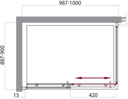 Душевой уголок BelBagno Uno 100х90 UNO-AH-1-100/90-M-Cr профиль Хром стекло матовое 