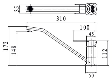Смеситель для кухонной мойки Zorg Inox Dito 