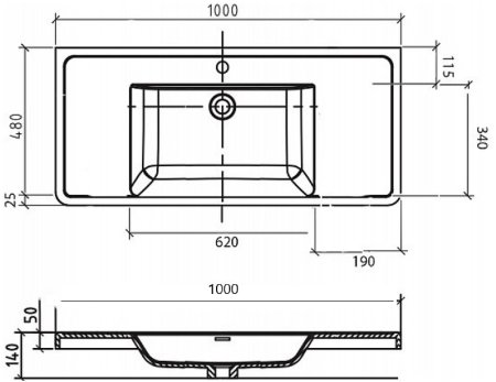 Раковина BelBagno Ancona-N 100 EA-1000-LVB Белая 