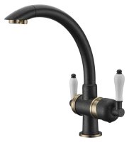 Смеситель Zorg Clean Water ZR 327 YF черный металл для кухонной мойки