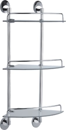 Полка стеклянная 3-ярусная с круглыми ножками HAIBA HB1607-3 