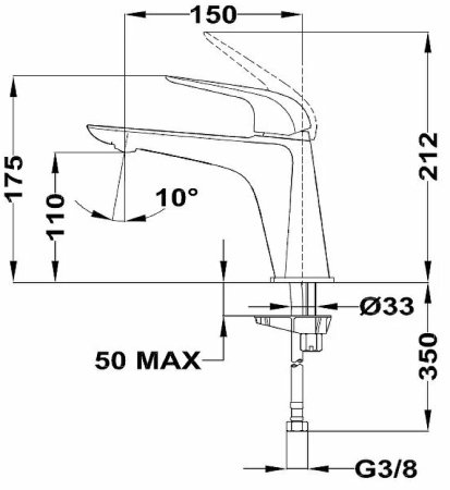 Смеситель для раковины Teka Itaca 673860210 Хром 