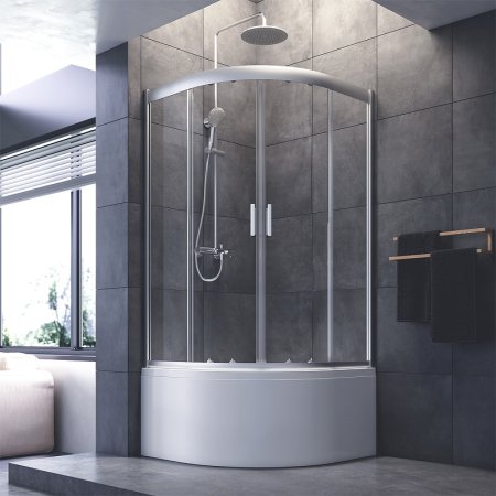 Душевой уголок AM.PM Gem W90G-401A090WT Профиль матовый хром, стекло прозрачное 