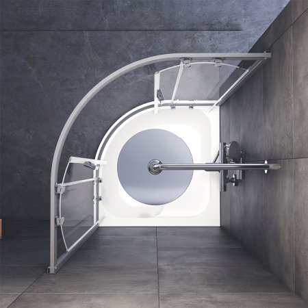 Душевой уголок AM.PM Gem W90G-401A090WT Профиль матовый хром, стекло прозрачное 