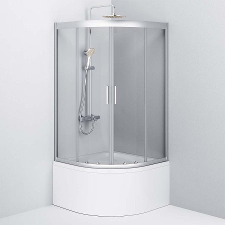 Душевой уголок AM.PM Gem W90G-401A090WT Профиль матовый хром, стекло прозрачное 
