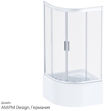 Душевой уголок AM.PM Gem W90G-401A090WT Профиль матовый хром, стекло прозрачное 