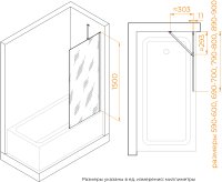 Шторка на ванну RGW SC-150 600