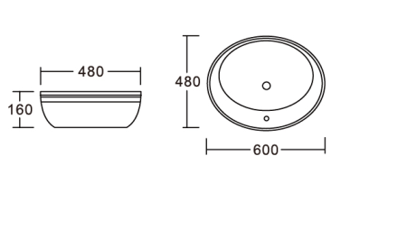 Раковина CeramaLux N2150 накладная 