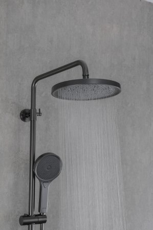 Душевая система Gappo G2495-79 с термостатом Оружейная сталь 