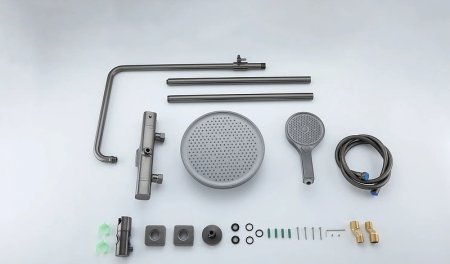 Душевая система Gappo G2495-79 с термостатом Оружейная сталь 