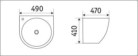 Раковина CeramaLux 500F подвесная 