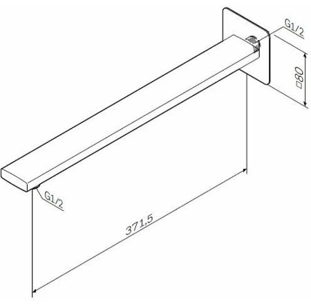 Кронштейн для верхнего душа AM.PM 37 F0500703 Хром 