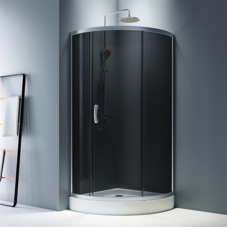 Душевой уголок AM.PM Like Solo Slide 90x90 W83G-315-090CG64 профиль Хром матовый стекло тонированное 