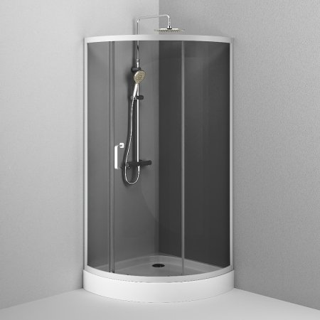 Душевой уголок AM.PM Like Solo Slide 90x90 W83G-315-090CG64 профиль Хром матовый стекло тонированное 