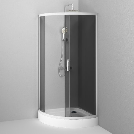 Душевой уголок AM.PM Like Solo Slide 90x90 W83G-315-090CG64 профиль Хром матовый стекло тонированное 