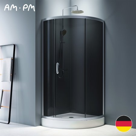 Душевой уголок AM.PM Like Solo Slide 90x90 W83G-315-090CG64 профиль Хром матовый стекло тонированное 