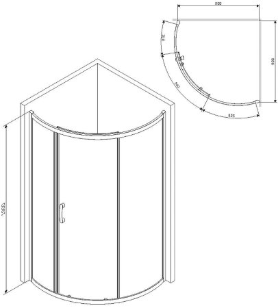 Душевой уголок AM.PM Like Solo Slide 90x90 W83G-315-090CG64 профиль Хром матовый стекло тонированное 