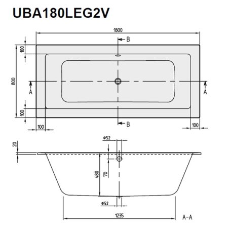 Акриловая ванна Villeroy & Boch Legato UBA180LEG2V-01 