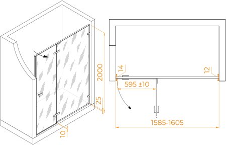 Душевая дверь RGW SV-004B 1600 