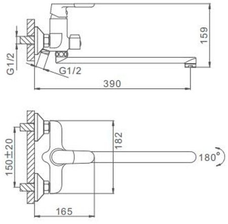 Смеситель для ванны Frap H34 F2234 универсальный Белый Хром 