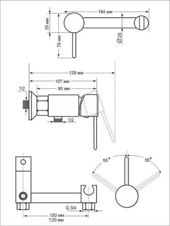 Гигиенический душ со смесителем Viko V-4938 Бронза 