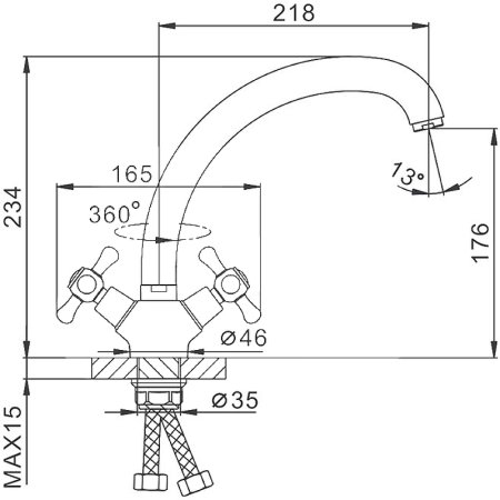 Смеситель для кухни Frap H732 F42732-B Хром 