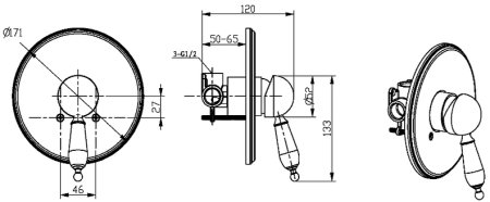 Смеситель для душа Boheme Tradizionale Oro 285 Золото 