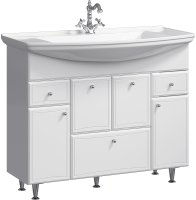 Тумба под раковину Aqwella Барселона 105 BA0110K с бельевой корзиной Белая