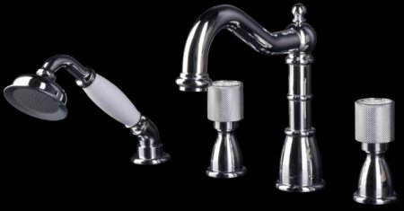 Смеситель на борт ванны Boheme Royal Cristal 396-Royal/CRST Хром 