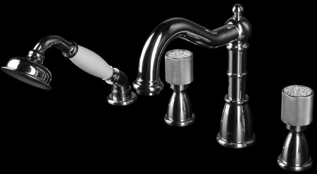 Смеситель на борт ванны Boheme Royal Cristal 396-Royal/CRST Хром 