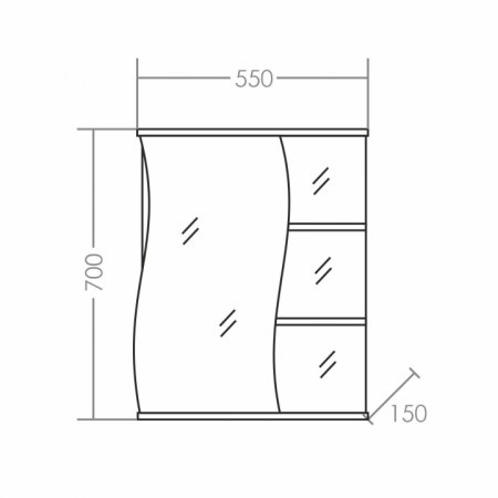 Зеркало-шкаф Санта Волна 55 левый 