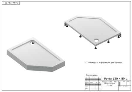 Экран для поддона Bas Пента 120x80 NEW 