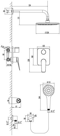 Душевая система Lemark Bronx встраиваемая (LM3729MW) 