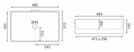 Раковина 48,5х30,5 см Rea Berta REA-U5098 