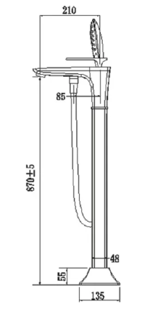 Напольный смеситель для ванны Timo Helmi 4000/00-16Y-CRchrome /white белый/хром 