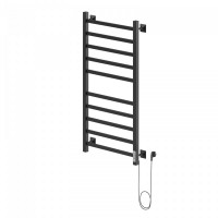 Полотенцесушитель Ника STEP-1 100/50 RAL9005 черный матовый правый тэн, электрич.кабельный