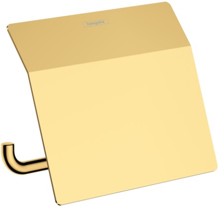 Держатель туалетной бумаги Hansgrohe AddStoris 41753990 с крышкой Полированное золото 