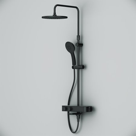 Душевая система AM.PM Inspire V2.0 F0750A522 с термостатом Черная матовая 
