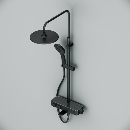 Душевая система AM.PM Inspire V2.0 F0750A522 с термостатом Черная матовая 