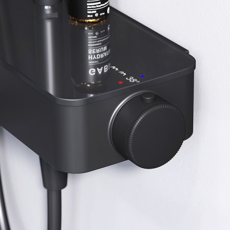 Душевая система AM.PM Inspire V2.0 F0750A522 с термостатом Черная матовая 