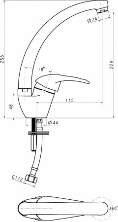 Смеситель для кухонной мойки Paulmark Holstein Ho212057-302 , песочный 