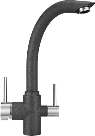 Смеситель Granula GR-2304 для кухонной мойки, графит 