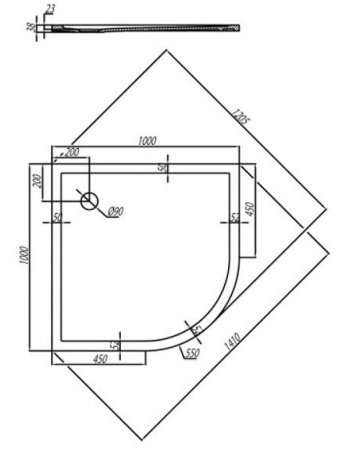 Душевой поддон из искусственного камня Aquaton Калифорния 100x100 1A715436CA010 Белый 