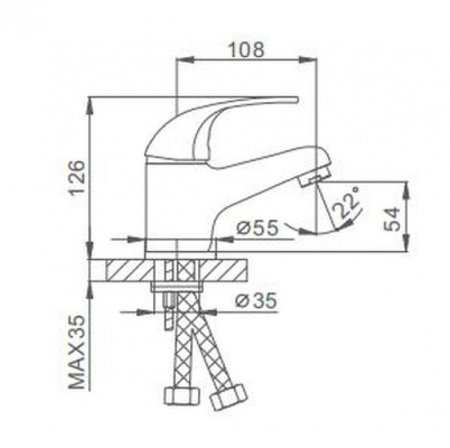 Смеситель для раковины Frap H02 F1002-B Хром 