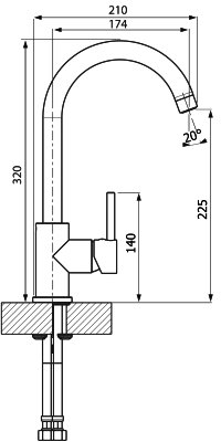 Смеситель для кухни Florentina Альфа AV Бежевый 