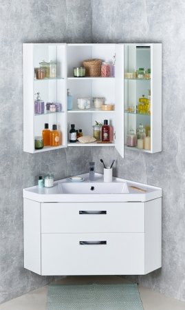 Зеркальный шкаф Aquaton Кантара 42 1A205702ANW70 угловой Дуб полярный 