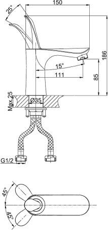 Смеситель D&K Baciano DA1032156 для раковины 