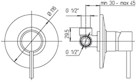 Смеситель для душа Paini Cox 78PZ690 Черный матовый 